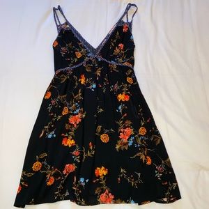 Black flowy floral dress